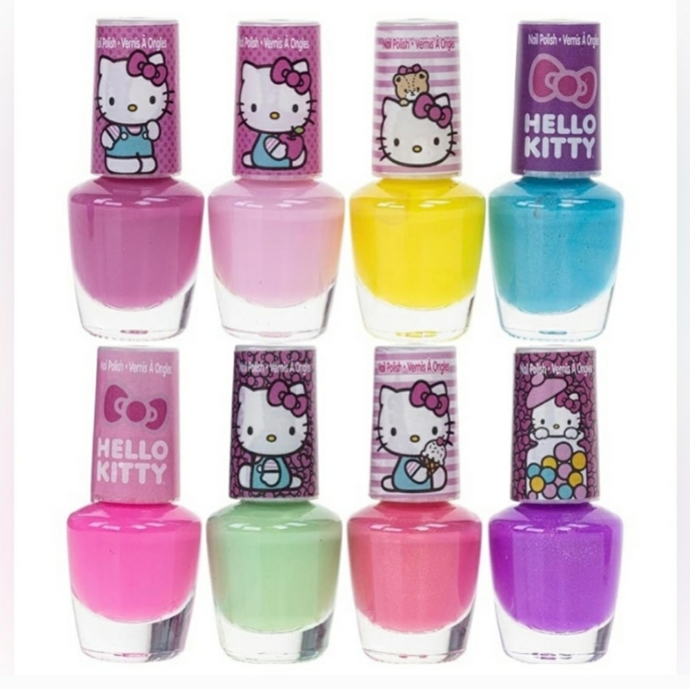 Hello Kitty Nail Polish Set 8 Full Size, Scented